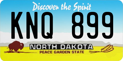 ND license plate KNQ899