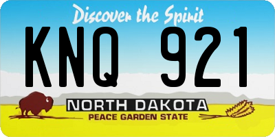 ND license plate KNQ921
