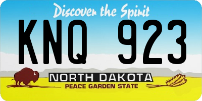 ND license plate KNQ923
