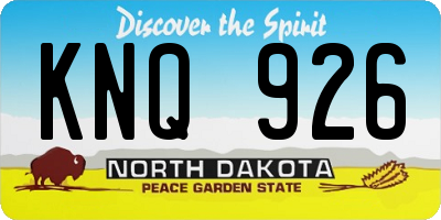 ND license plate KNQ926