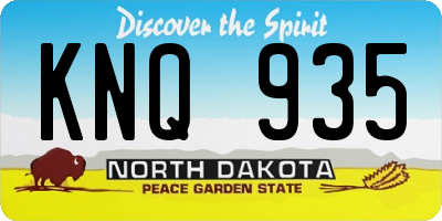 ND license plate KNQ935
