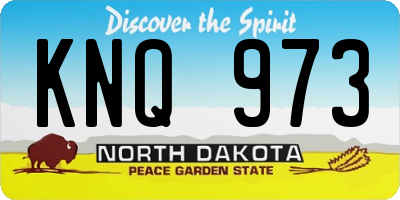ND license plate KNQ973