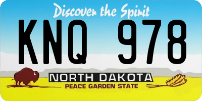 ND license plate KNQ978