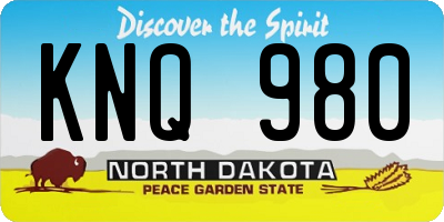 ND license plate KNQ980