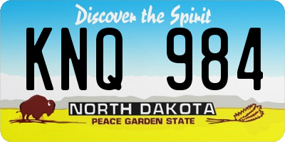 ND license plate KNQ984