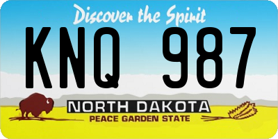 ND license plate KNQ987