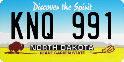 ND license plate KNQ991