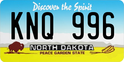 ND license plate KNQ996