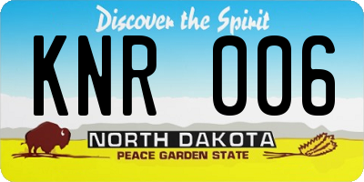 ND license plate KNR006