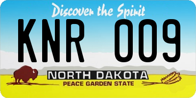 ND license plate KNR009