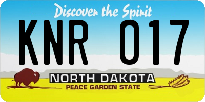 ND license plate KNR017