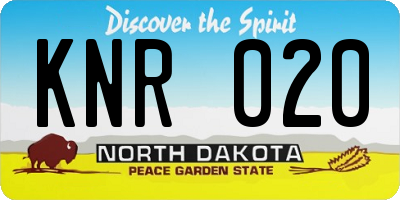 ND license plate KNR020