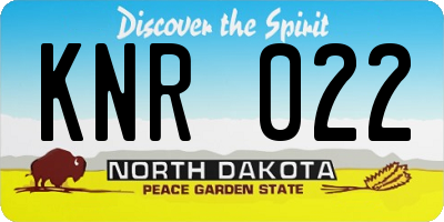 ND license plate KNR022
