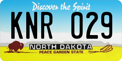 ND license plate KNR029