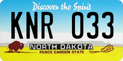 ND license plate KNR033