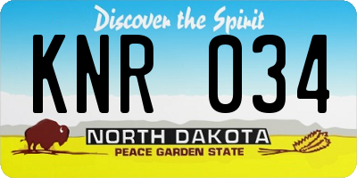ND license plate KNR034