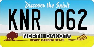 ND license plate KNR062