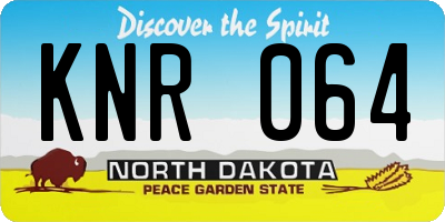 ND license plate KNR064