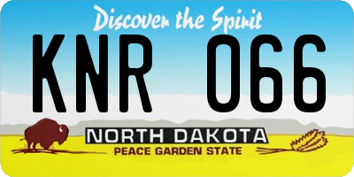 ND license plate KNR066