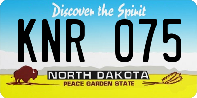 ND license plate KNR075