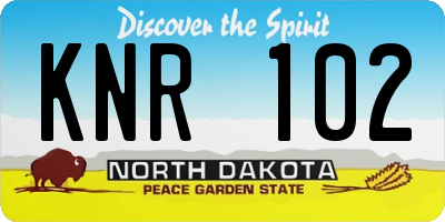 ND license plate KNR102