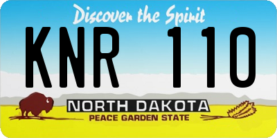 ND license plate KNR110