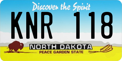 ND license plate KNR118