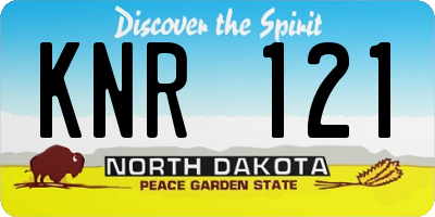 ND license plate KNR121