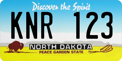 ND license plate KNR123