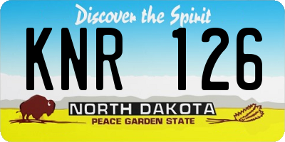 ND license plate KNR126