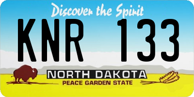ND license plate KNR133