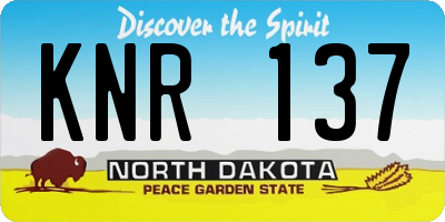 ND license plate KNR137
