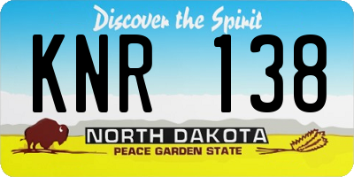 ND license plate KNR138