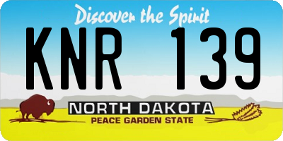 ND license plate KNR139