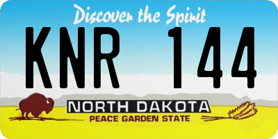 ND license plate KNR144