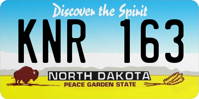 ND license plate KNR163