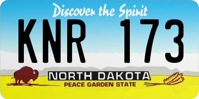 ND license plate KNR173