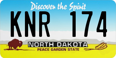 ND license plate KNR174