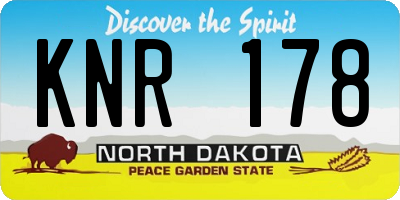 ND license plate KNR178