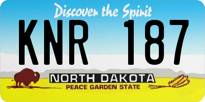 ND license plate KNR187