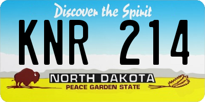 ND license plate KNR214