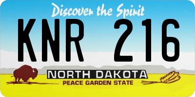 ND license plate KNR216