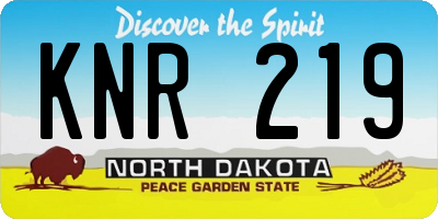 ND license plate KNR219
