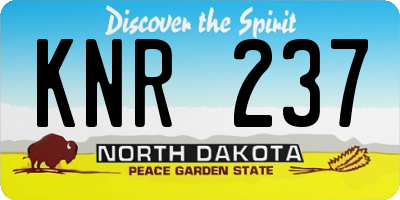 ND license plate KNR237