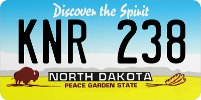 ND license plate KNR238