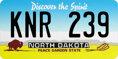 ND license plate KNR239