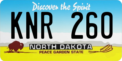 ND license plate KNR260