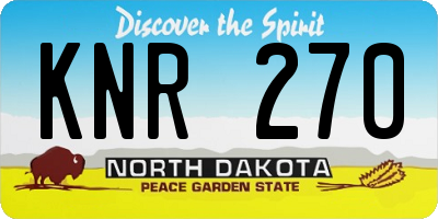 ND license plate KNR270