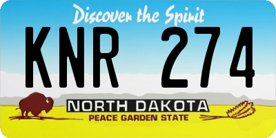 ND license plate KNR274
