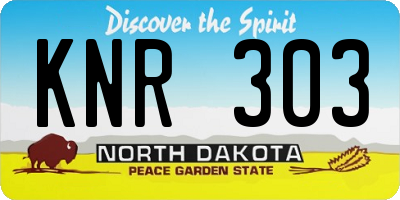 ND license plate KNR303
